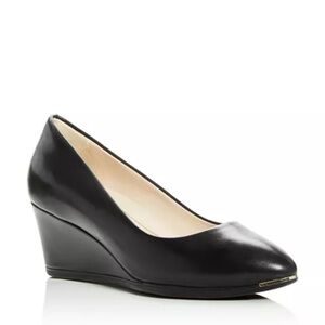 Cole Haan Black Leather Wedge